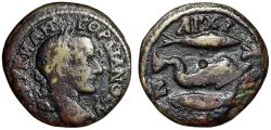Ancient Coins - Gordian III AE23 of Anchialus "Dolphin, Sturgeon & Tunny" Rare