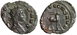 Ancient Coins - Gallienus Antoninianus "Antelope Walking Right" About Extremely Fine