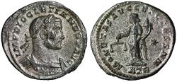 Ancient Coins - Diocletian Silvered Follis "Moneta with Scales" Trier Choice