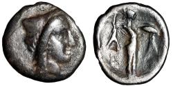 Ancient Coins - Argolis, Argos AR Diobol "Hera & The Palladion" Rare