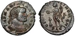Ancient Coins - Maximian AE Follis "Genius, Altar" Lugdunum Lyons Extremely Fine