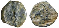 Ancient Coins - Herod I (Herodian Kingdom of Judea) AE Lepton "Cornucopiae & Eagle" Scarce