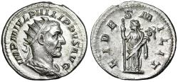 Ancient Coins - Philip I AR Antoninianus "Fides, Vexillum" Rome Choice Extremely Fine