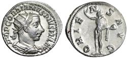 Ancient Coins - Gordian III AR Antoninianus "ORIENS AVG Sol" Antioch Good Very Fine