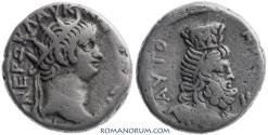 Ancient Coins - NERO. (AD 54-68) Tetradrachm. , 13.11g.  Alexandria, Egypt. Sarapis.