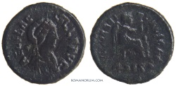 Ancient Coins - AELIA FLACCILA. (Wife of Theodosius I.  d. AD 386) AE4, 1.04g.  Siscia. Scarce.