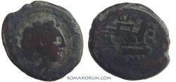 Ancient Coins - Post-Reform Quadrans. (169-157 BC) Quadrans, 8.61g.   Scarce. BAL monogram.