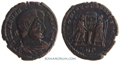 Ancient Coins - MAGNENTIUS. (AD 350-353) AE Centenionalis, 5.89g.  Trier. Overstruck (on a Constantinian coin, perhaps)