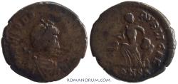 Ancient Coins - THEODOSIUS. (AD 378-395) AE4, 1.16g.  Constantinople. Toned metal patina.