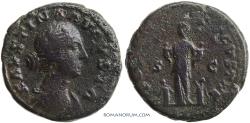 Ancient Coins - FAUSTINA JUNIOR. (Wife of Marcus Aurelius) As, 14.16g.  Rome. Commodus and twin brother as babies.