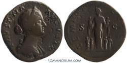 Ancient Coins - FAUSTINA JUNIOR. (Wife of Marcus Aurelius) Sestertius, 22.39g.  Rome. With six children.