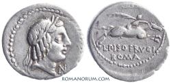 Ancient Coins - L. Piso Frugi. Denarius, 3.93g.  Rome.