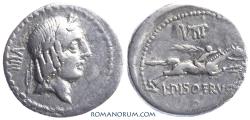 Ancient Coins - L. Piso Frugi. Denarius, 3.81g.  Rome.