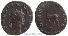 Ancient Coins - GALLIENUS. (AD 253-268) Antoninianus, 2.80g.  Rome. Antelope.