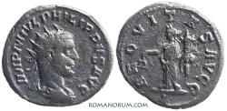 Ancient Coins - PHILIP I, The Arab. (AD 244-249 ) Antoninianus, 3.55g. Mystery exergual pellet, usually of Volusian and T. Gallus.