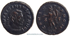 Ancient Coins - LICINIUS. (AD 308-324) Follis, 3.42g.  London. GENIO POP ROM