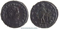 Ancient Coins - LICINIUS. (AD 308-324) Follis, 3.23g.  Trier. GENIO POP Nice portrait, rough center reverse.