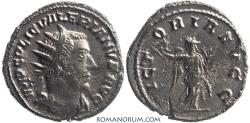 Ancient Coins - VALERIAN. (AD 253-260) Antoninianus, 4.39g.  Antioch. Rare Victory standing right.