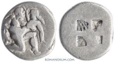 Ancient Coins - THRACE, Thasos. Drachm, 3.65g.  Ithyphallic satyr carrying a nymph.