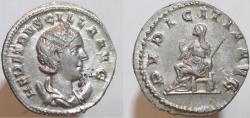 Ancient Coins - HERENNIA ETRUSCILLA, 249-251 AD. AR Antoninianus, PVDICITIA AVG.