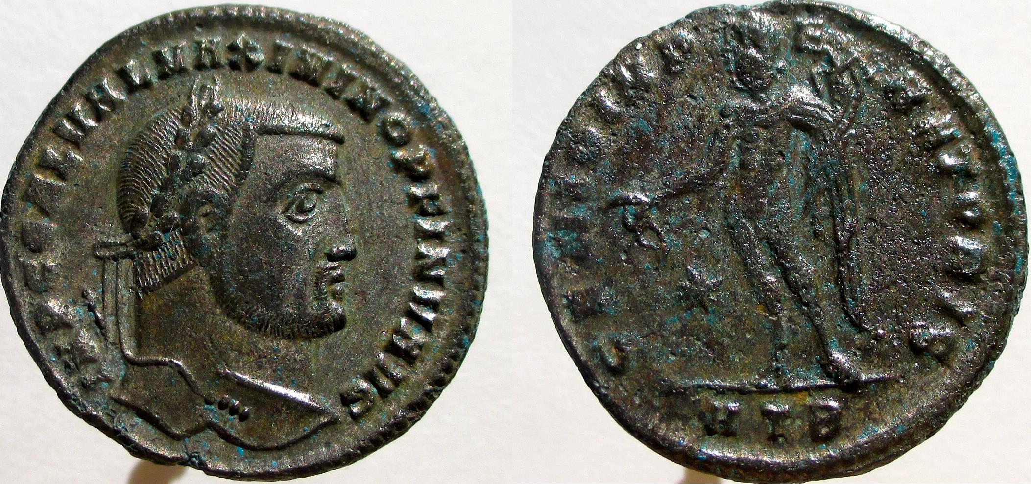 MAXIMINUS II. 310 313 AD. Follis. Rare with INV invictus in