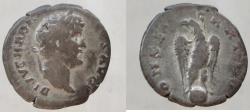 Ancient Coins - Divus Hadrian. Died 138 AD. AR Denarius. Consecration issue. UNLISTED IN RIC with laureate head !