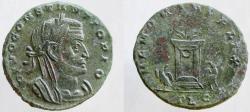 Ancient Coins - CONSTANTIUS I, Æ Follis, DIVO CONSTANTIO PIO. VERY SCARCE from Lugdunum (Lyon) mint.