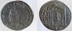 Ancient Coins - MAXENTIUS. 306-312 AD. Æ Follis. Scarce bust type ! VERY RARE, officina "P" NOT LISTED IN RIC !