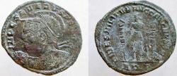 Ancient Coins - Severus II. AD 306-307. Æ Follis. Laureate, helmeted, and cuirassed bust left,