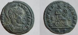 Ancient Coins - Constantine I, (the GREAT). 307/310-337 AD. Æ-Follis. Roma seated right on shield set on ground.