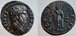 Ancient Coins - Aelius. Caesar, 136-138 AD. Æ-As. One of the best portraits you will find for Aelius.