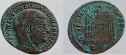 Ancient Coins - DIVUS MAXIMIANUS. Died 310 AD. Æ Follis. IMP MAXENTIVS DIVO MAXIMIANO PATRI.