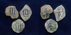Ancient Coins - Lot of 3 coins.temp. 'Abd al-Malik ibn Marwan, AH 65-86 / AD 685-705. type Yubna.