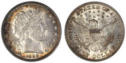 Us Coins - 1898 Barber 50c ANACS AU58