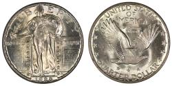 Us Coins - 1928-D Standing Liberty 25c PCGS MS64 "Rattler Holder"
