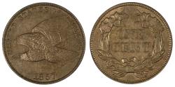Us Coins - 1857 Flying Eagle 1c ANACS AU55