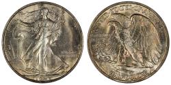 Us Coins - 1943-S Walking Liberty 50c ANACS MS66