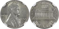 Us Coins - 1964 1C Struck on a 10C Blank, NGC Mint Error AU58, 2.5 grams