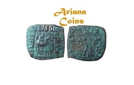 Ancient Coins - Indo-Skythians, Azilizes. Circa 57-35 BC. AE 1/4 Unit. 
