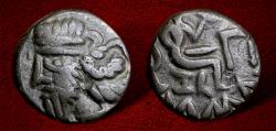 Ancient Coins - Indo-Parthian, Gondopharid Dynasty. Sanabares. Usurper, mid 1st century AD. AE Drachm