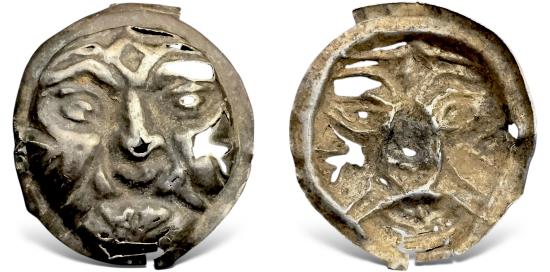 Ancient Coins - Central Asia, Hunnic Tribes, Silk Road Region. (Circa 5th-8th centuries AD). AR Bracteate