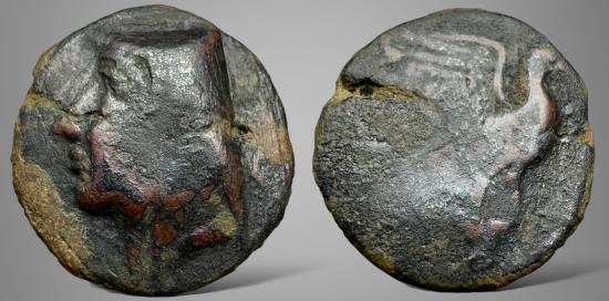 Ancient Coins - Parthian Kings Arsaces or Arsakes II (211-185 BC) AE Dichalkon.