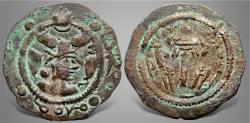Ancient Coins - Central Asia, Hunnic Tribes, Hephthalites (Circa 5th-6th Century AD) Anonymous, Peroz type. AR Drachm