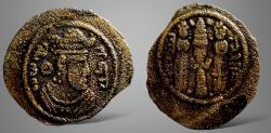 Ancient Coins - Islamic, Arab Sasanian. Anonymous. with Barakah (بركة) in front. AE Pashiz. Rare