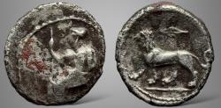 Ancient Coins - Persia, Alexandrine Empire, Uncertain satrap of Babylon, (Circa 328-311 BC) AR hemiobol. Very Rare