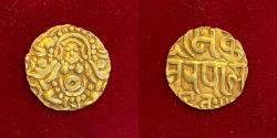 Ancient Coins - Ancient India, Yadavas of Tribhuvanagiri (Bayana). Kumarapala. Circa 1145-1171. AV 4 1/2 Masha. SUPERB