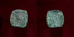 Ancient Coins - Indo-Skythians, Azilizes. Circa 57-35 BC. AE 1/4 Unit. Very nice example.