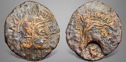 Ancient Coins - Indo-Parthians, Tanlis Mardates with Queen Raggodeme (Circa 1st Century BC) AE Drachm. Unpublished?