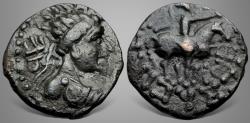 Ancient Coins - India, Kushan Empire. Vima Takto (Soter Megas). (Circa AD 80-100). AE Drachm
