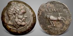 Ancient Coins - Baktria, Greco-Baktrian Kingdom. Euthydemos I. (Circa 225-200 BC). AE Double Unit.